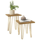 Mesa Centro Lateral Apoio (Montada) Iron 47Cm Marrom Caemmun