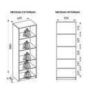 Armário Alto Escritório 1 Porta Recta Marrom Preto Caemmun