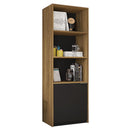 Armário Alto Escritório 1 Porta Recta Marrom Preto Caemmun