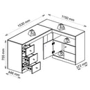 Mesa De Canto Em L Escritório Computador Job Branco Caemmun