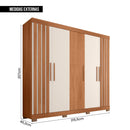 Guarda Roupa Casal 5 Portas 2 Gavetas Marta Marrom Caemmun