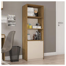 Armário Alto Escritório 1 Porta Recta Marrom Bege Caemmun