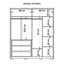 Guarda Roupa Casal Grande 4 Portas Espelho Marrom Reflecta