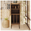 Cristaleira 2 Portas Pés de Ferro Style Marrom Caemmun