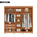 Guarda Roupa Casal 5 Portas Com Espelho Marta Marrom Caemmun