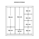 Guarda Roupa 3 Portas E 2 Gavetas Marrom New Glass Caemmun