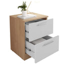Mesa Cabeceira Quarto 2 Gavetas Sleep Marrom Branco Caemmun