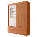 Guarda Roupa Mongi 2 Porta Com Espelho Marrom Ripado Caemmun