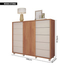 Cômoda Grande 2 Portas 5 Gavetas  Marrom Pegasus Caemmun