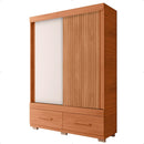 Guarda Roupa Mongi 2 Portas 2 Gavetas Marrom Ripado Caemmun