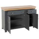 Aparador Buffet 3 Portas Balcão Montreal Cinza Caemmun