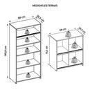 Kit Armário Alto Baixo Gamer Escritório Pixel Preto Caemmun