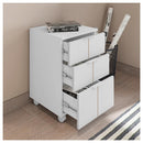 Kit Escritório Armário Baixo Com Gaveteiro Branco Caemmun