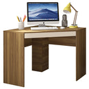 Mesa De Canto L Para Escritório Recta Marrom Bege Caemmun