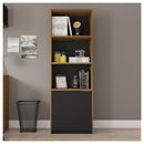 Armário Alto Escritório 1 Porta Recta Marrom Preto Caemmun