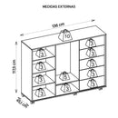 Cômoda Sapateira 2 Portas 5 Gavetas Marrom Pegasus Caemmun