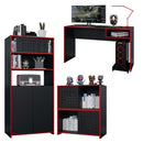 Kit Conjunto Escritório Gamer 3 Peças Pixel Preto Caemmun