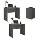 Kit Escritório 1 Gaveteiro E 2 Mesas 90 Cubic Cinza Caemmun