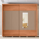 Guarda Roupa Roma 2 Portas Espelho 4 Gavetas Marrom Caemmun