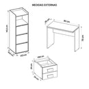 Kit Conjunto Escritório 3 Peças Marrom Studio Caemmun