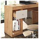 Mesa De Computador Com Porta Nilo Buriti/Off white - Caemmun