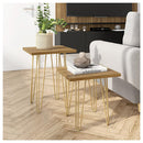 Mesa Centro Lateral Apoio (Montada) Iron 47Cm Marrom Caemmun