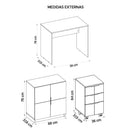 Kit Conjunto Cubic Para Escritório 3 Peças Branco Caemmun