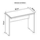 Mesa De Computador Escritório Studio Marrom Bege - Caemmun