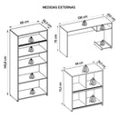 Kit Conjunto Escritório Gamer 3 Peças Pixel Preto Caemmun