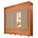 Guarda Roupa Roma 2 Portas Espelho 4 Gavetas Marrom Caemmun