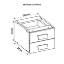 Mesa Com Gaveteiro Escritório 90 Cm Marrom Studio Caemmun