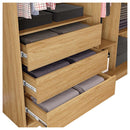 Guarda Roupa Casal Grande 4 Portas Espelho Marrom Reflecta