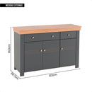 Aparador Buffet 3 Portas Balcão Montreal Cinza Caemmun