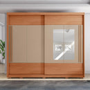 Guarda Roupa Roma 2 Portas Espelho 6 Gavetas Marrom Caemmun