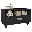 Gabinete Armário Banheiro Com Rodízios Towel Preto