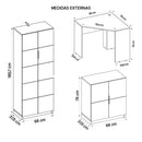 Kit Conjunto Escritório 4 Peças Cubic Branco Caemmun