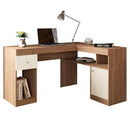 Mesa De Computador Com Porta Nilo Buriti/Off white - Caemmun