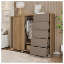 Cômoda Sapateira 2 Portas 5 Gavetas Marrom Pegasus Caemmun