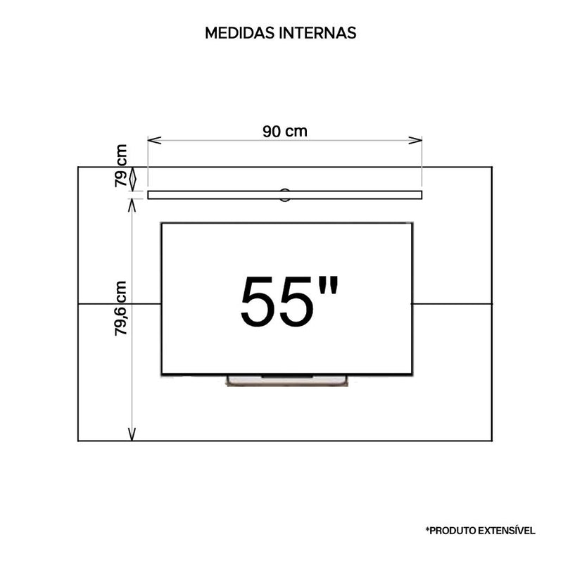 Painel Para TV Até 55 Polegadas 4 em 1 Multiplus Caemmun
