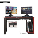 Mesa Gamer Computador Escrivaninha Preta Vermelha Caemmun