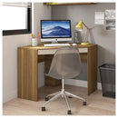 Mesa De Canto L Para Escritório Recta Marrom Bege Caemmun