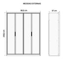 Guarda Roupa Casal Grande 4 Portas Espelho Marrom Reflecta