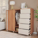 Cômoda Grande 2 Portas 5 Gavetas  Marrom Pegasus Caemmun
