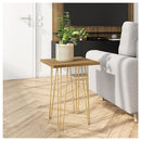 Mesa Centro Lateral Apoio (Montada) Iron 62Cm Marrom Caemmun