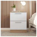 Mesa Cabeceira Quarto 2 Gavetas Sleep Marrom Branco Caemmun