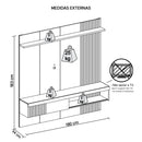 Painel Para Tv Até 65 Polegadas Jade Marrom Caemmun