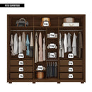 Guarda Roupa Casal 6 Portas 6 Gavetas Moon Marrom Caemmun