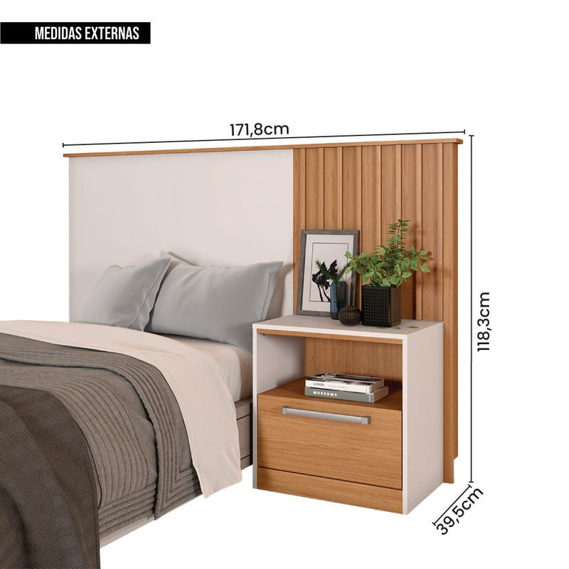 Cabeceira Para Cama De Solteiro Marrom Oberon Caemmun