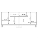 Buffet Aparador 4 Portas Balcão Bege Jace Caemmun