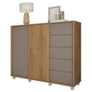 Cômoda Sapateira 2 Portas 5 Gavetas Marrom Pegasus Caemmun